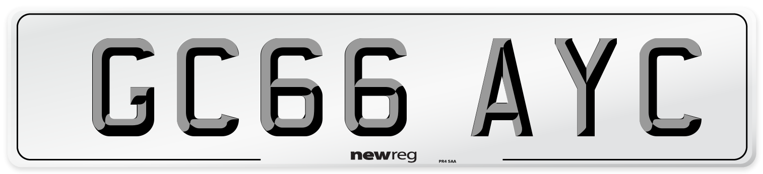 GC66 AYC Number Plate from New Reg